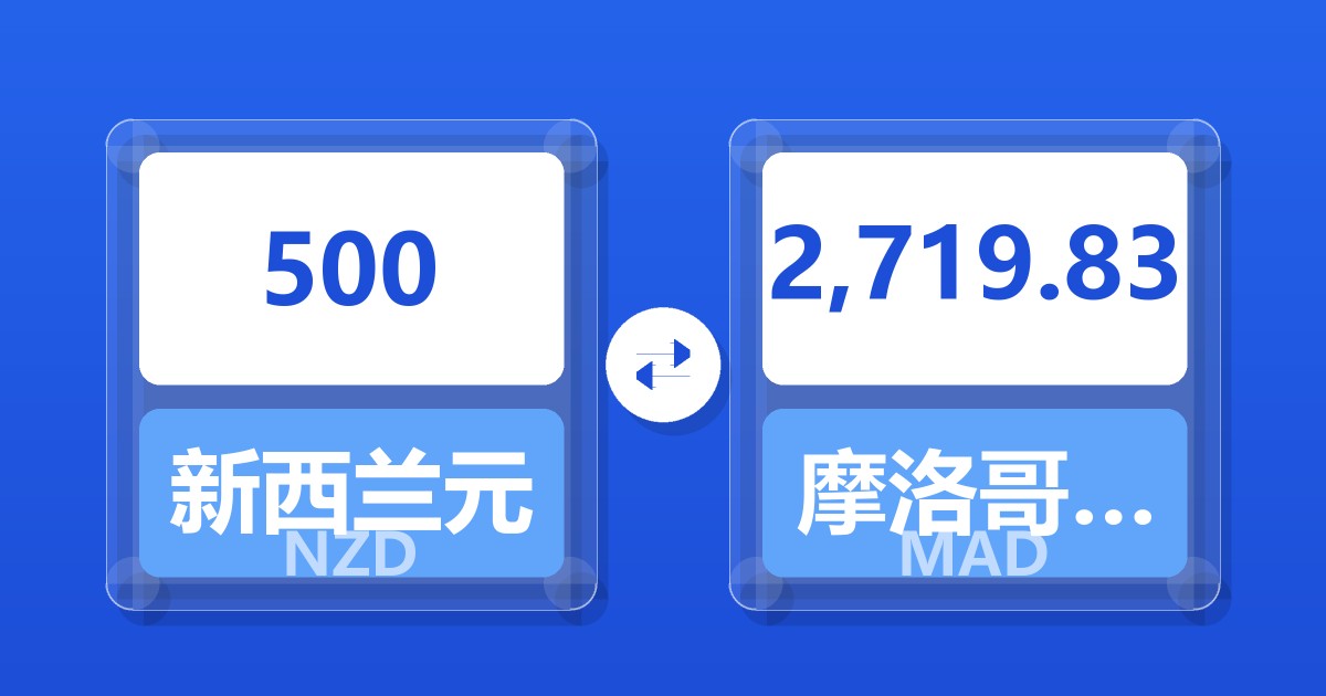 500新西兰元兑摩洛哥迪拉姆