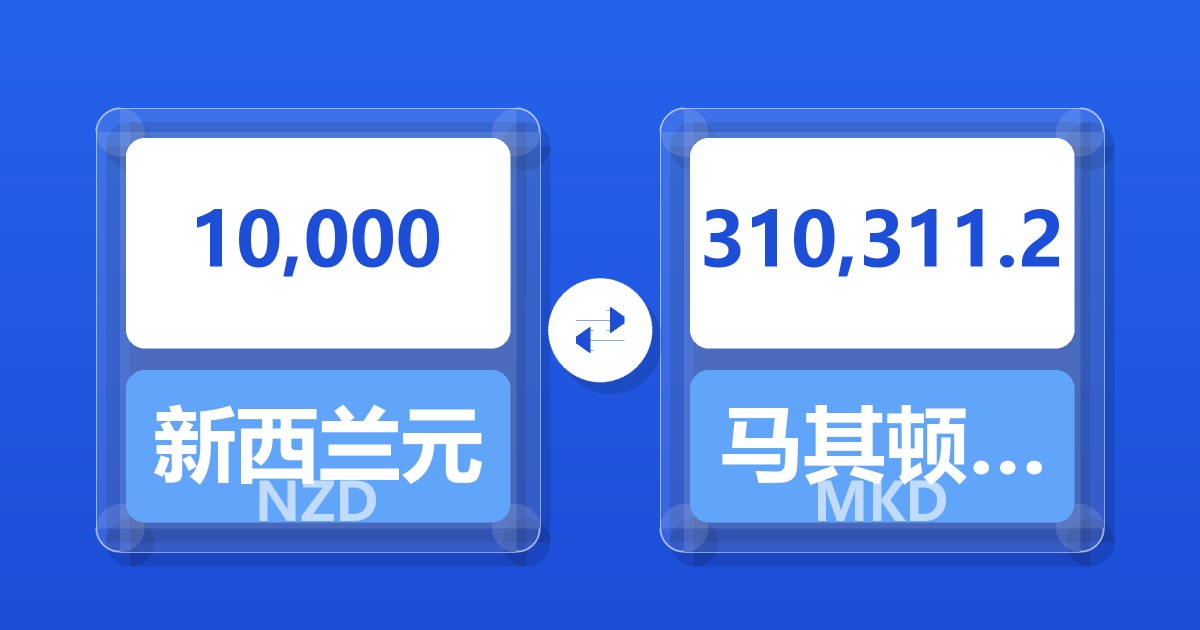 10,000新西兰元兑马其顿第纳尔