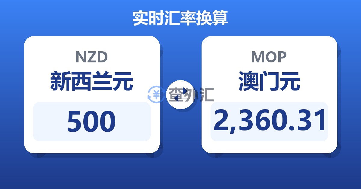 500新西兰元兑澳门元