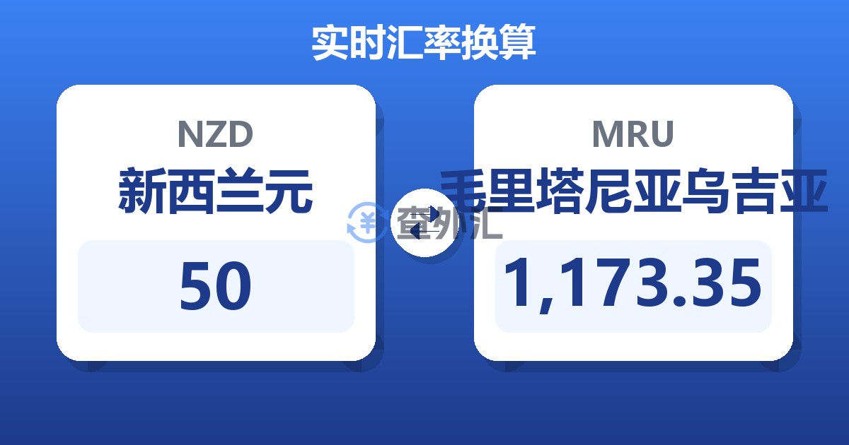 50新西兰元兑毛里塔尼亚乌吉亚
