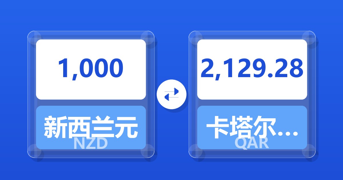 1,000新西兰元兑卡塔尔里亚尔