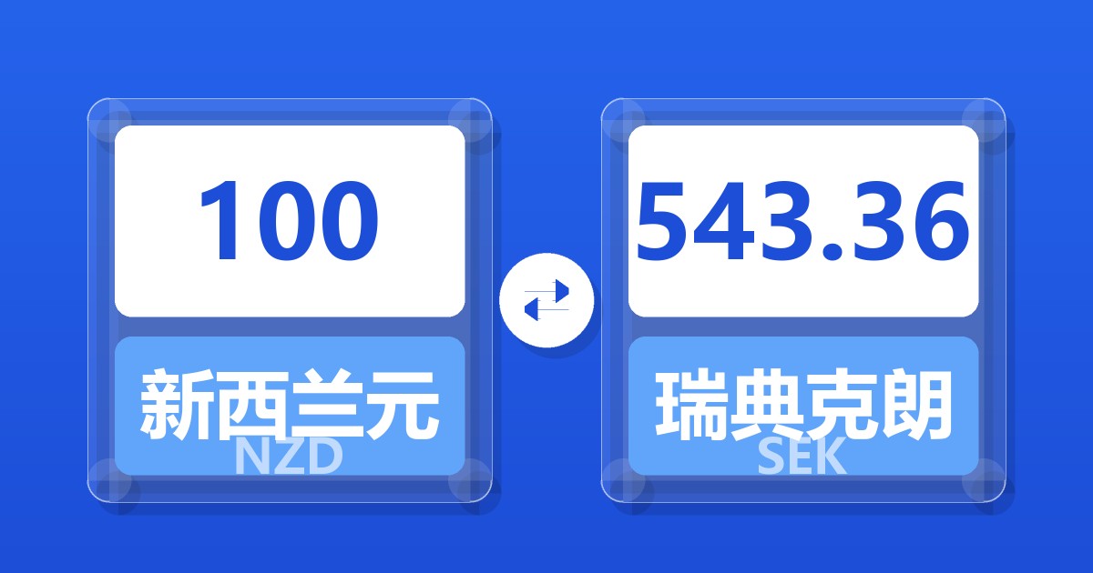 100新西兰元兑瑞典克朗