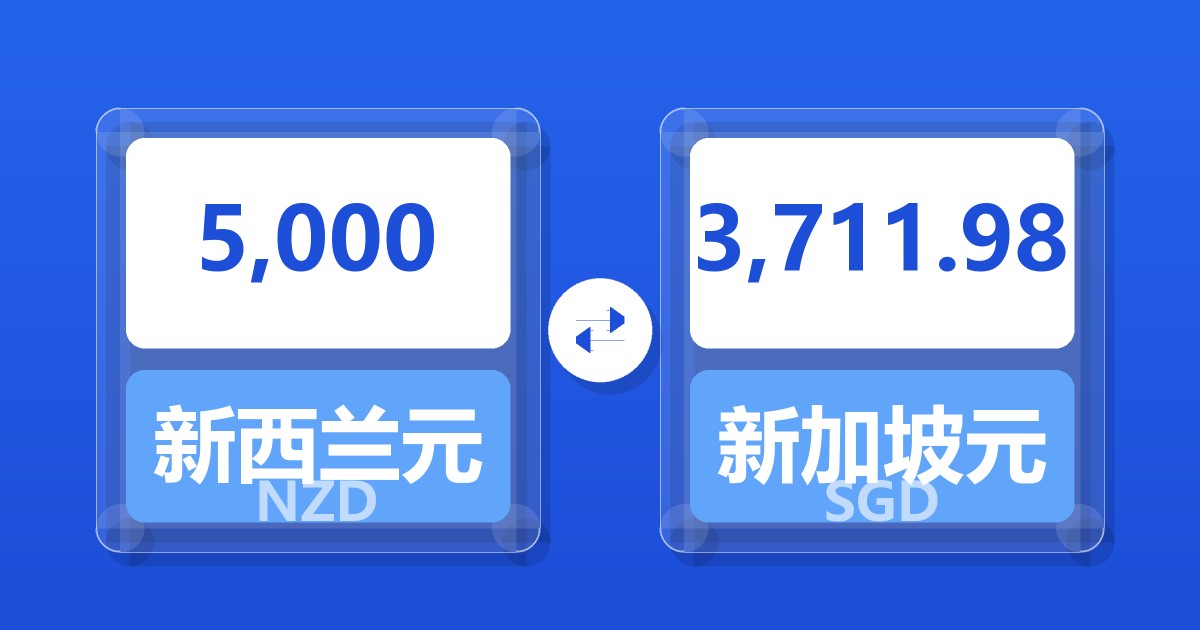 5,000新西兰元兑新加坡元