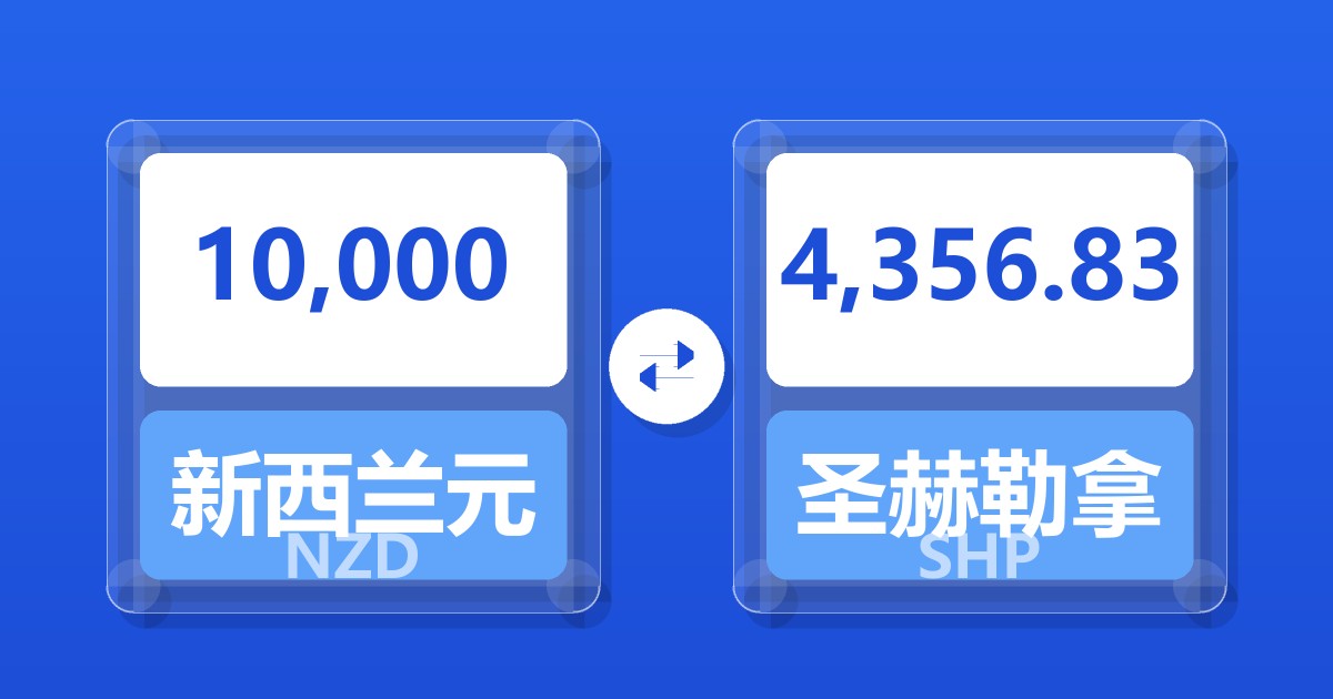 10,000新西兰元兑圣赫勒拿镑