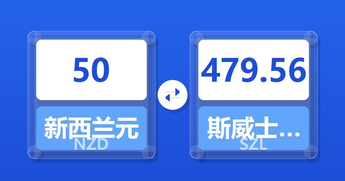 50新西兰元兑斯威士兰里兰吉尼