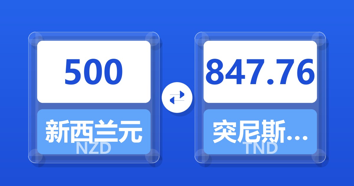 500新西兰元兑突尼斯第纳尔
