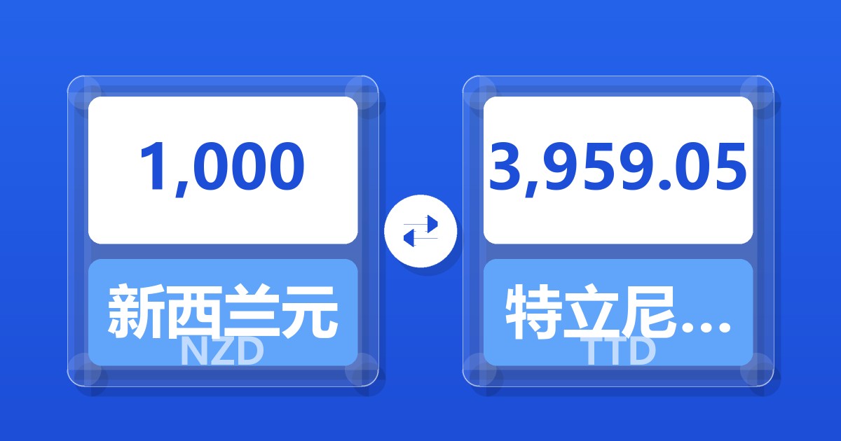 1,000新西兰元兑特立尼达和多巴哥元