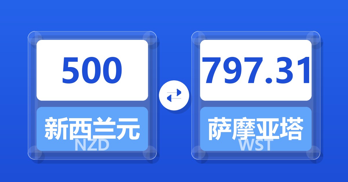 500新西兰元兑萨摩亚塔拉