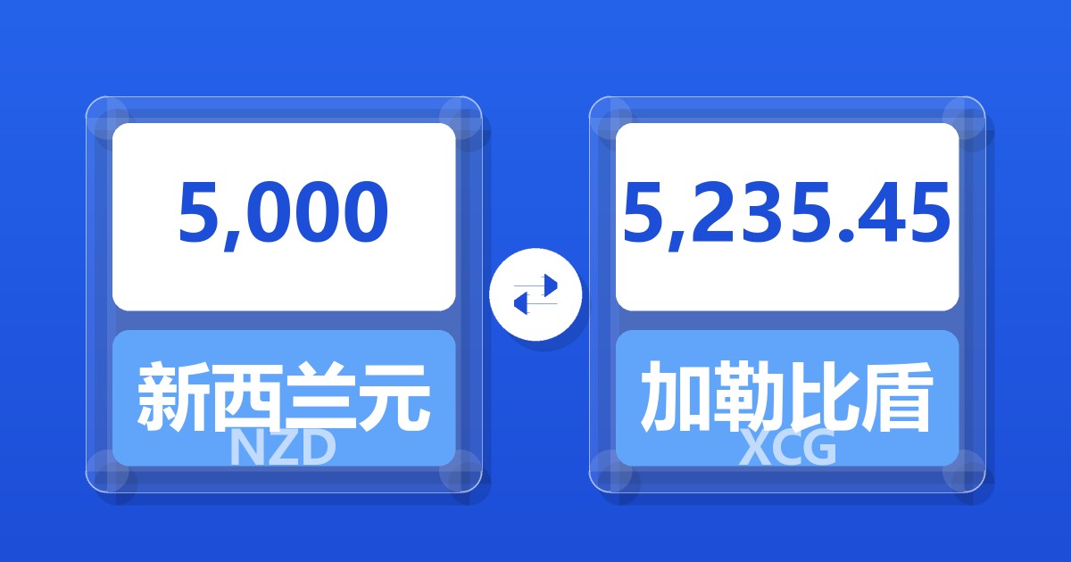 5,000新西兰元兑加勒比盾