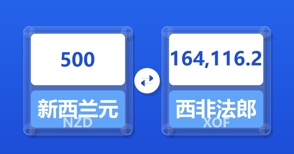 500新西兰元兑西非法郎