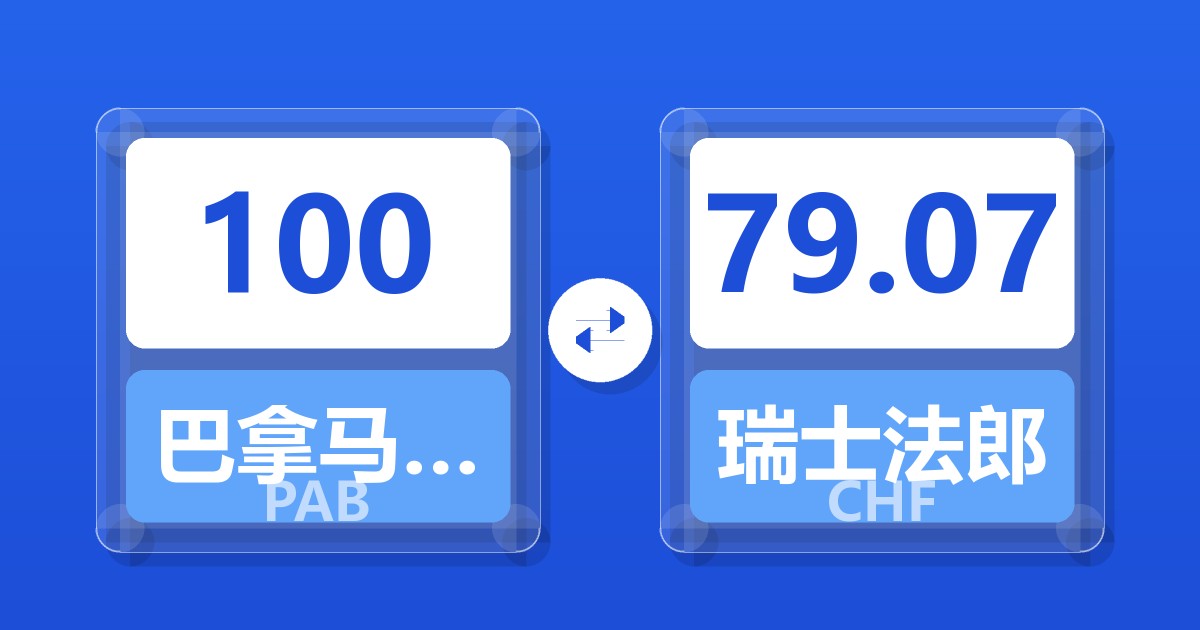 100巴拿马巴波亚兑瑞士法郎