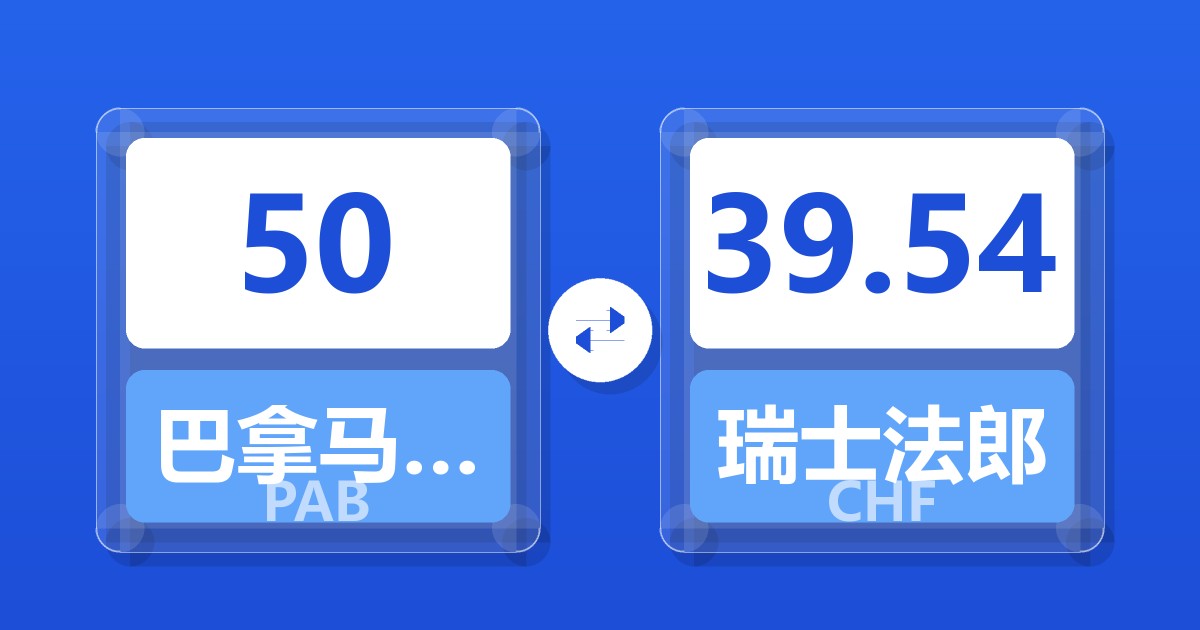 50巴拿马巴波亚兑瑞士法郎