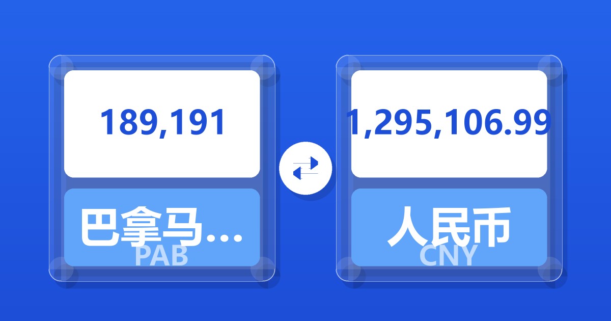 189,191巴拿马巴波亚兑人民币