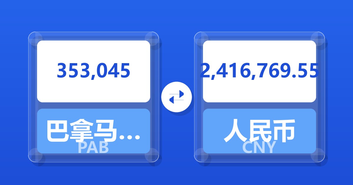 353,045巴拿马巴波亚兑人民币