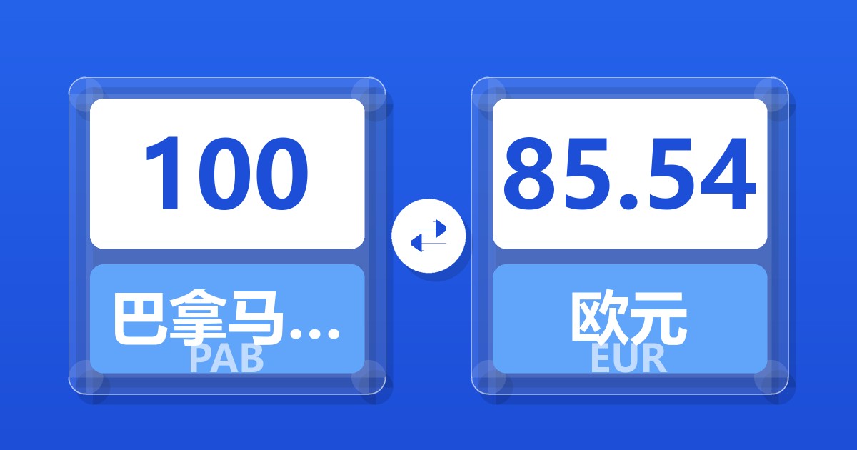 100巴拿马巴波亚兑欧元