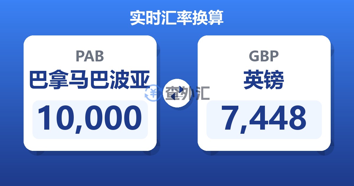 10,000巴拿马巴波亚兑英镑
