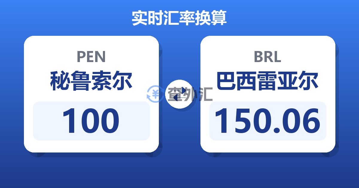 100秘鲁索尔兑巴西雷亚尔