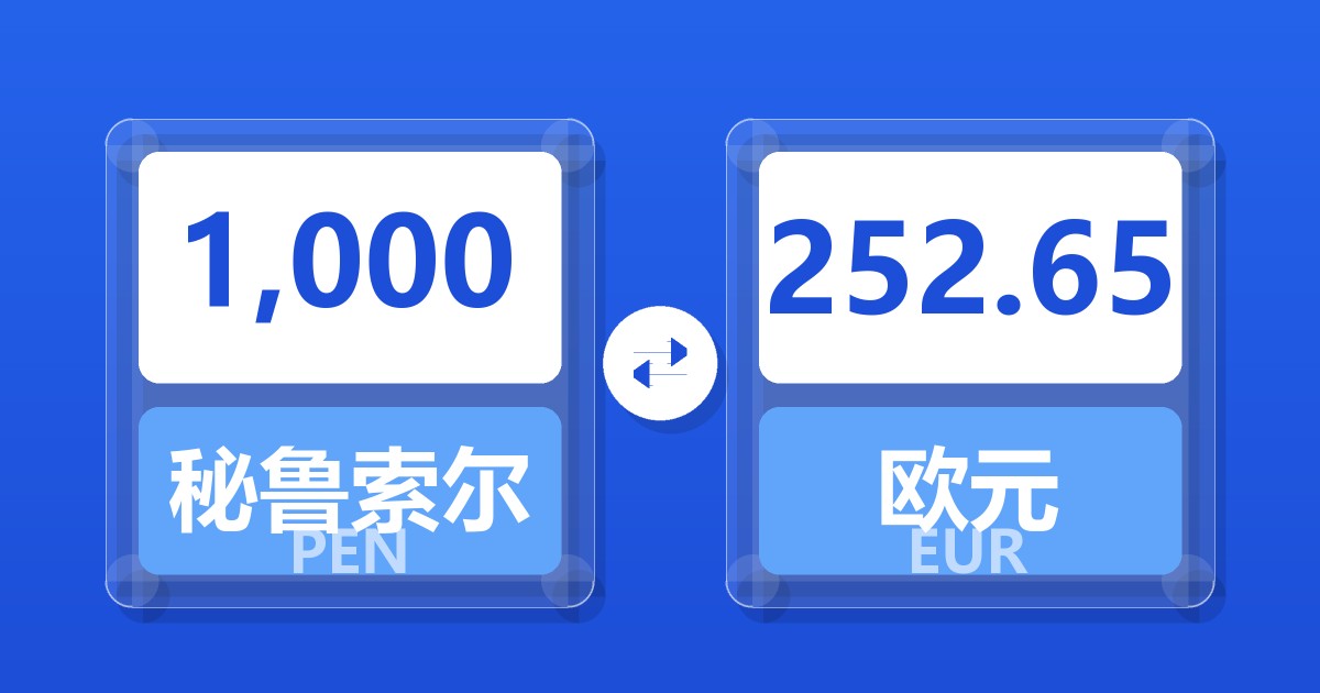 1,000秘鲁索尔兑欧元