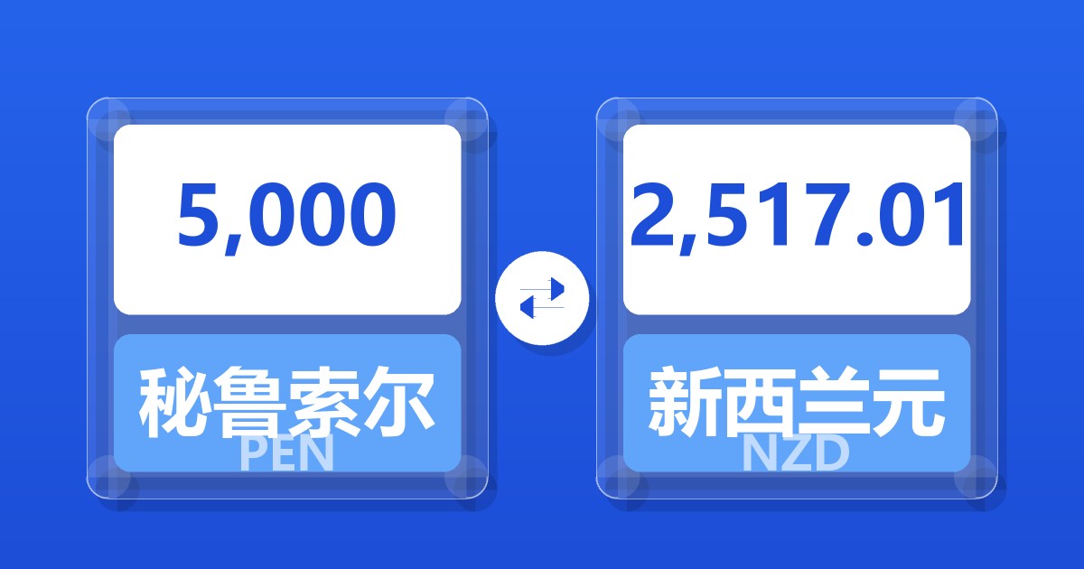 5,000秘鲁索尔兑新西兰元