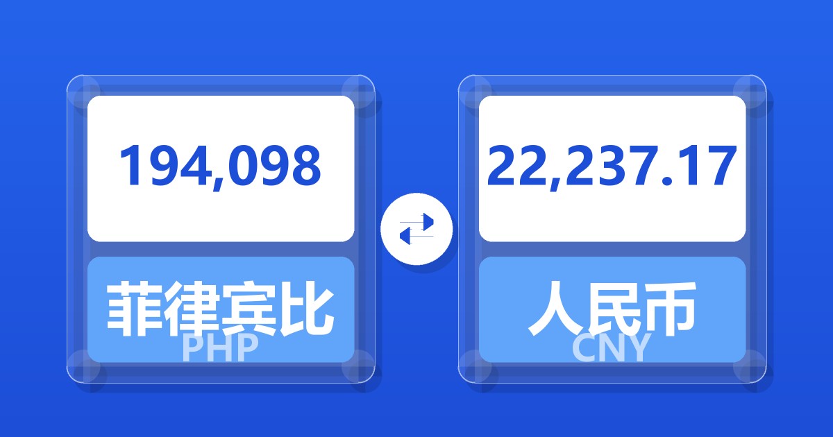 194,098菲律宾比索兑人民币