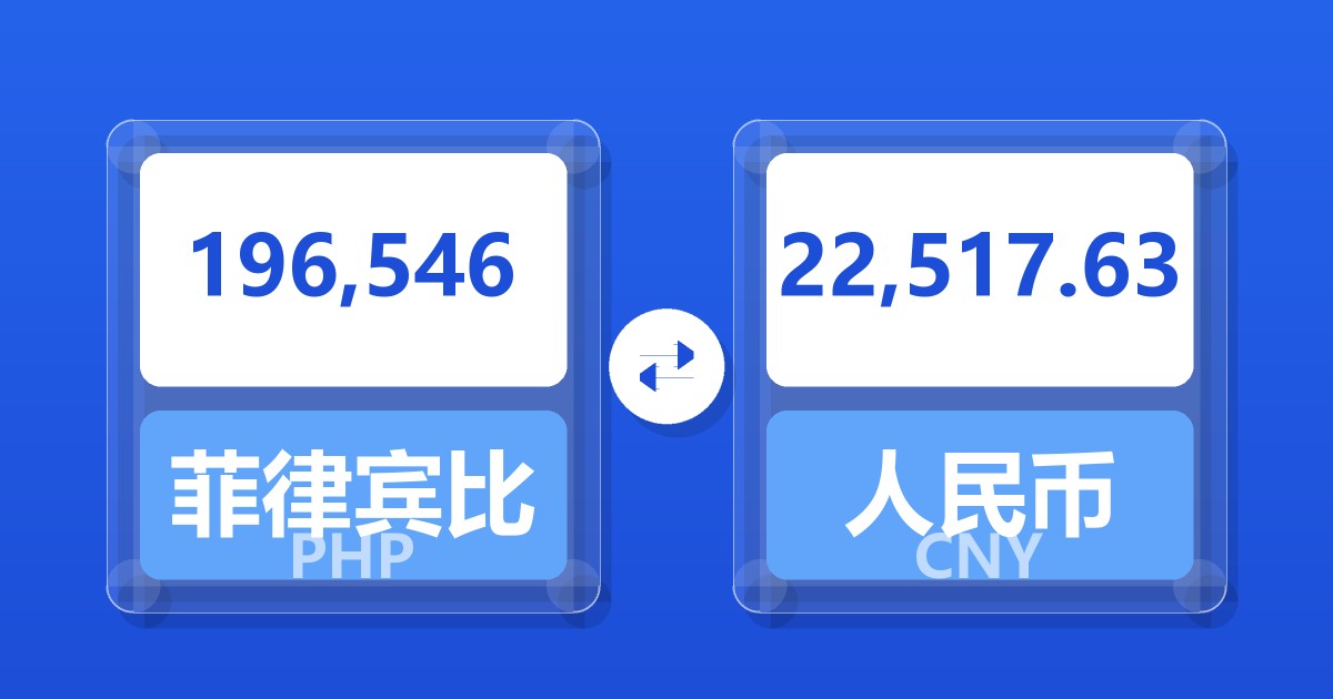 196,546菲律宾比索兑人民币