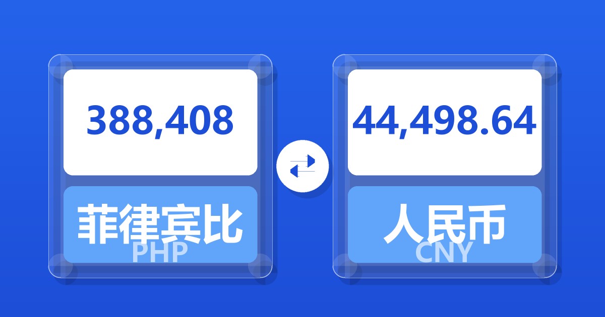 388,408菲律宾比索兑人民币