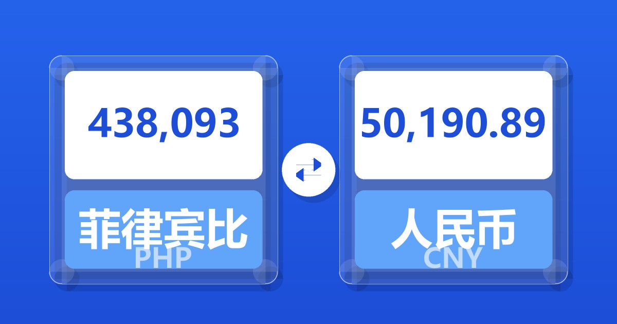 438,093菲律宾比索兑人民币