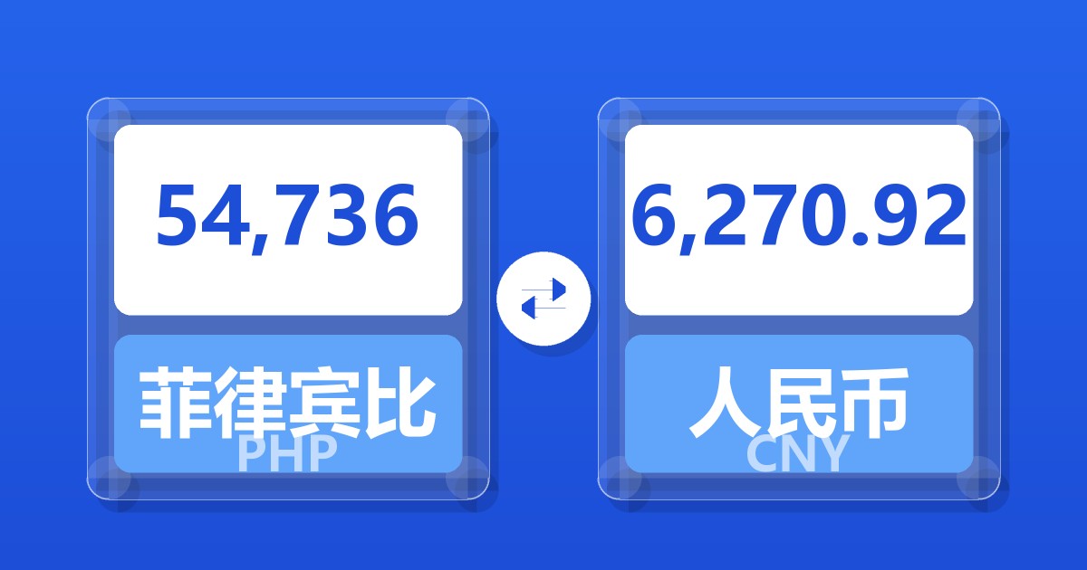 54,736菲律宾比索兑人民币