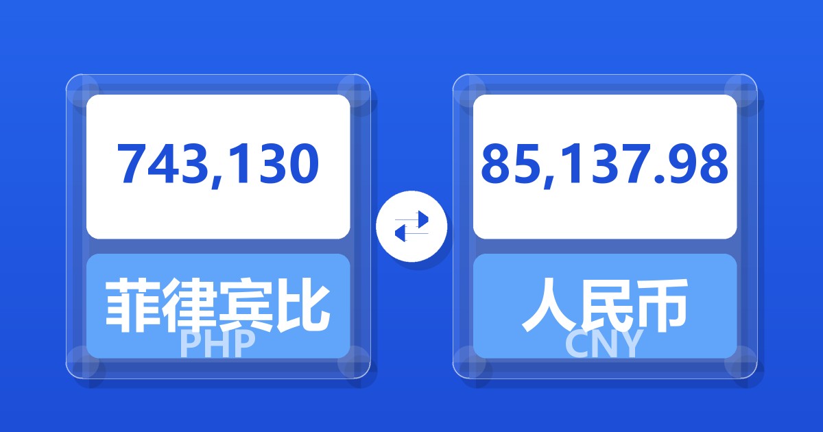 743,130菲律宾比索兑人民币