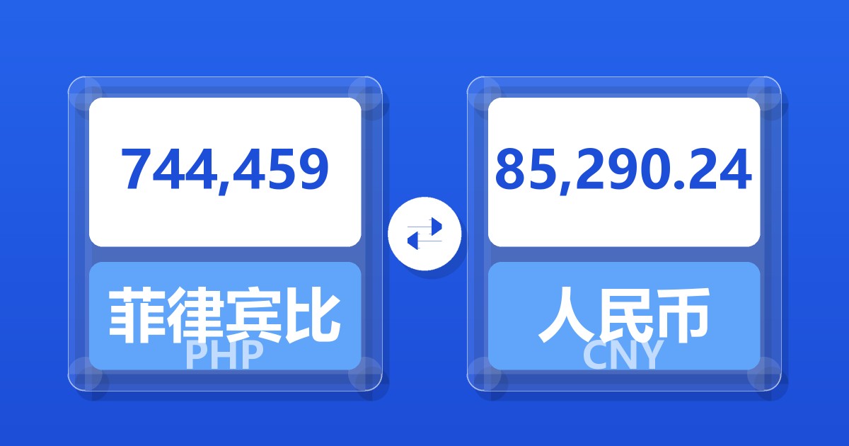 744,459菲律宾比索兑人民币
