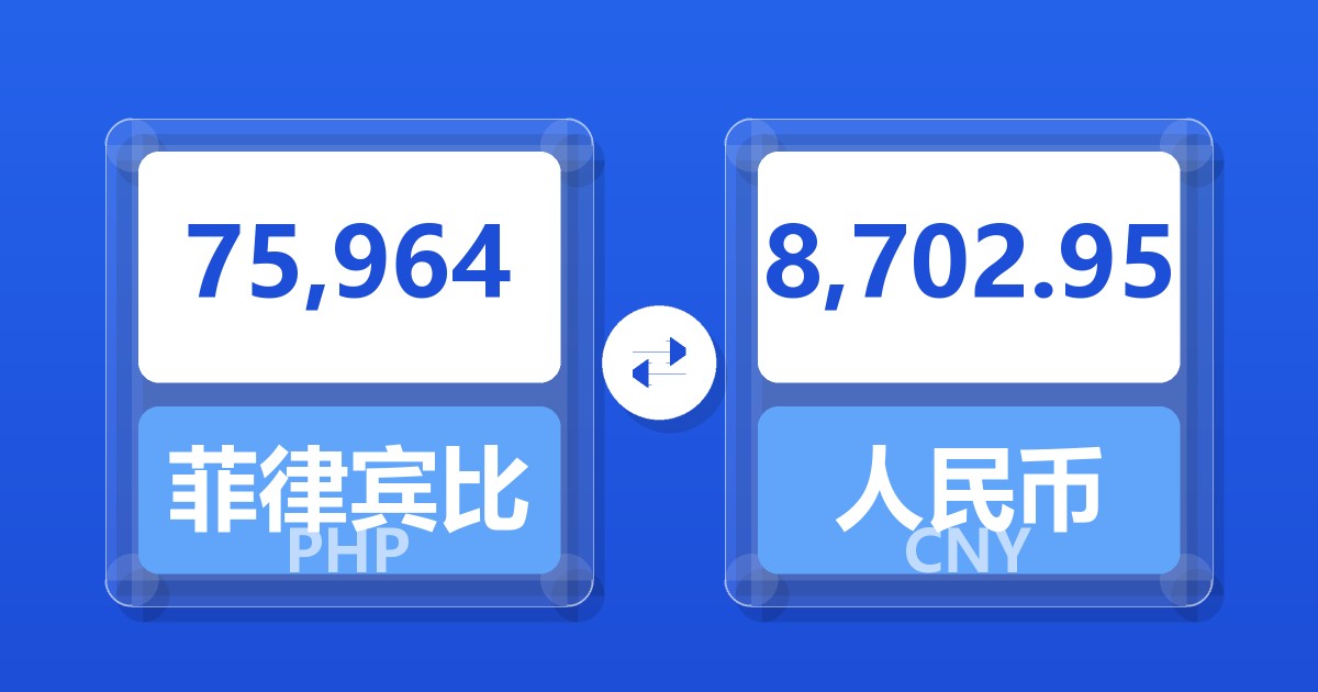 75,964菲律宾比索兑人民币