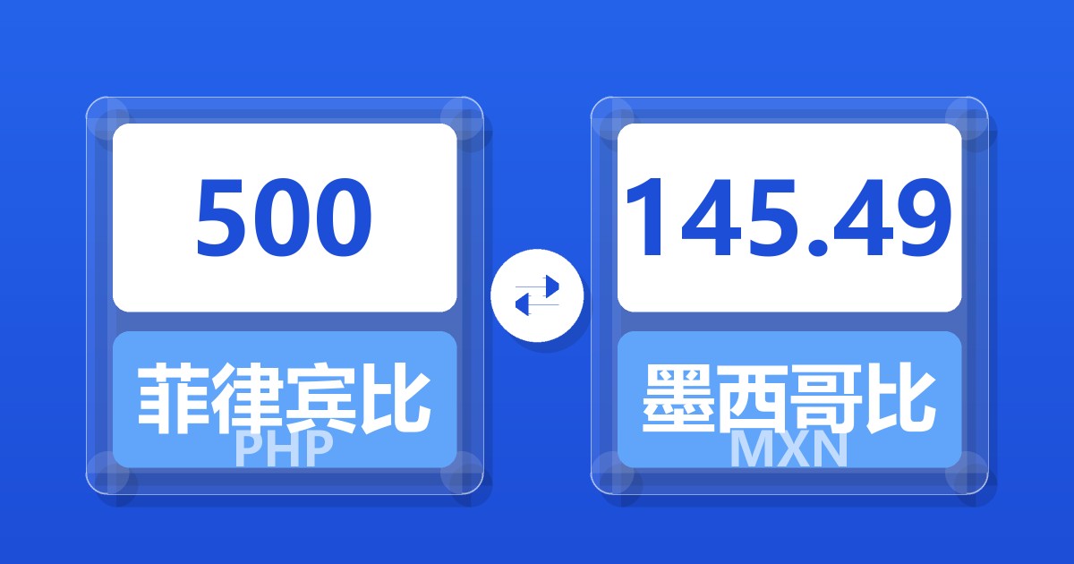 500菲律宾比索兑墨西哥比索