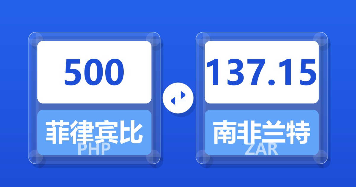 500菲律宾比索兑南非兰特