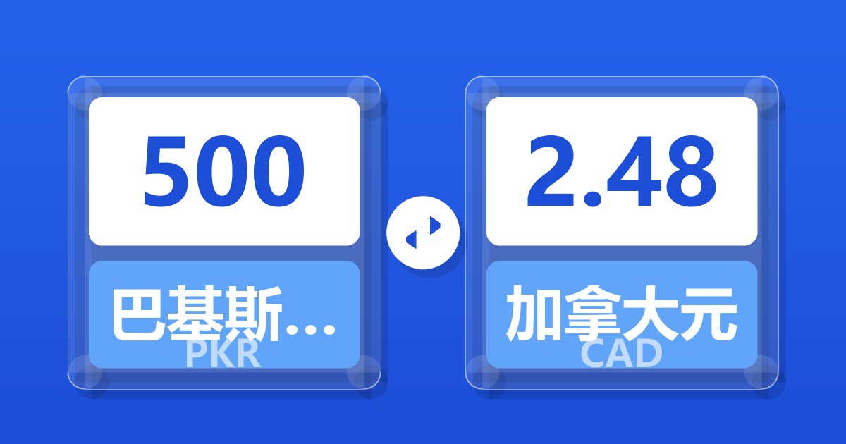 500巴基斯坦卢比兑加拿大元