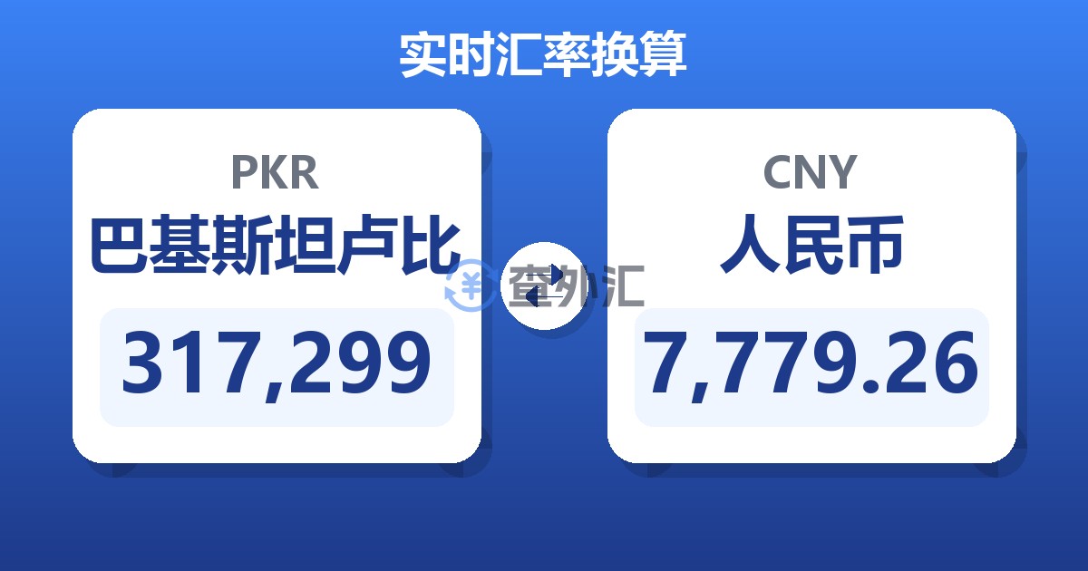 317,299巴基斯坦卢比兑人民币