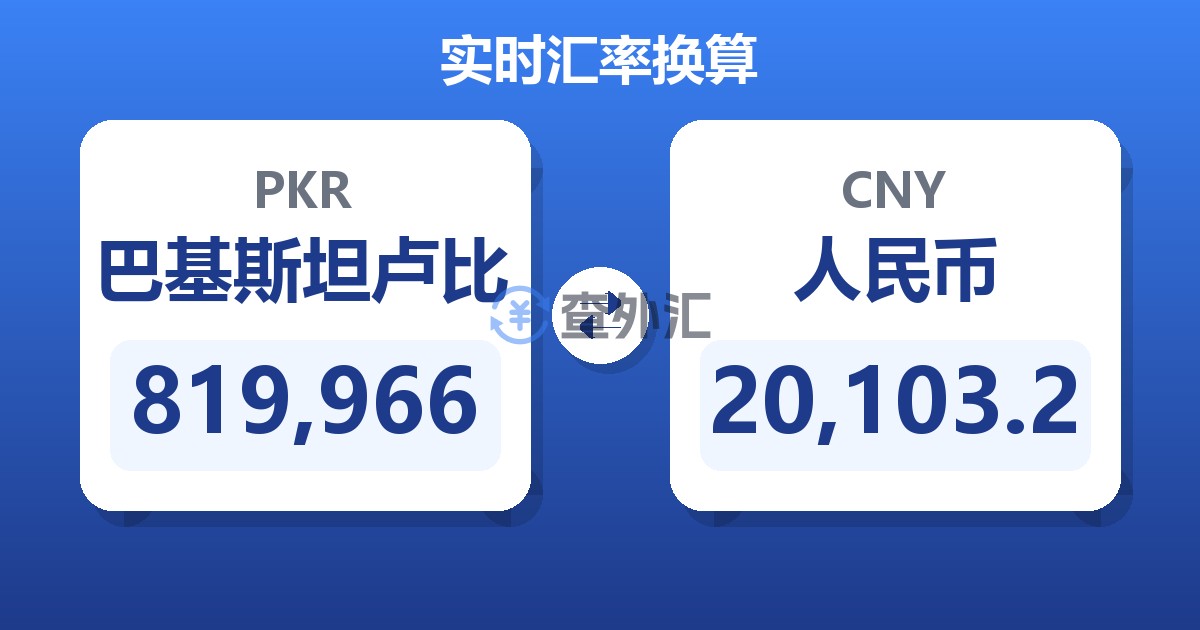 819,966巴基斯坦卢比兑人民币