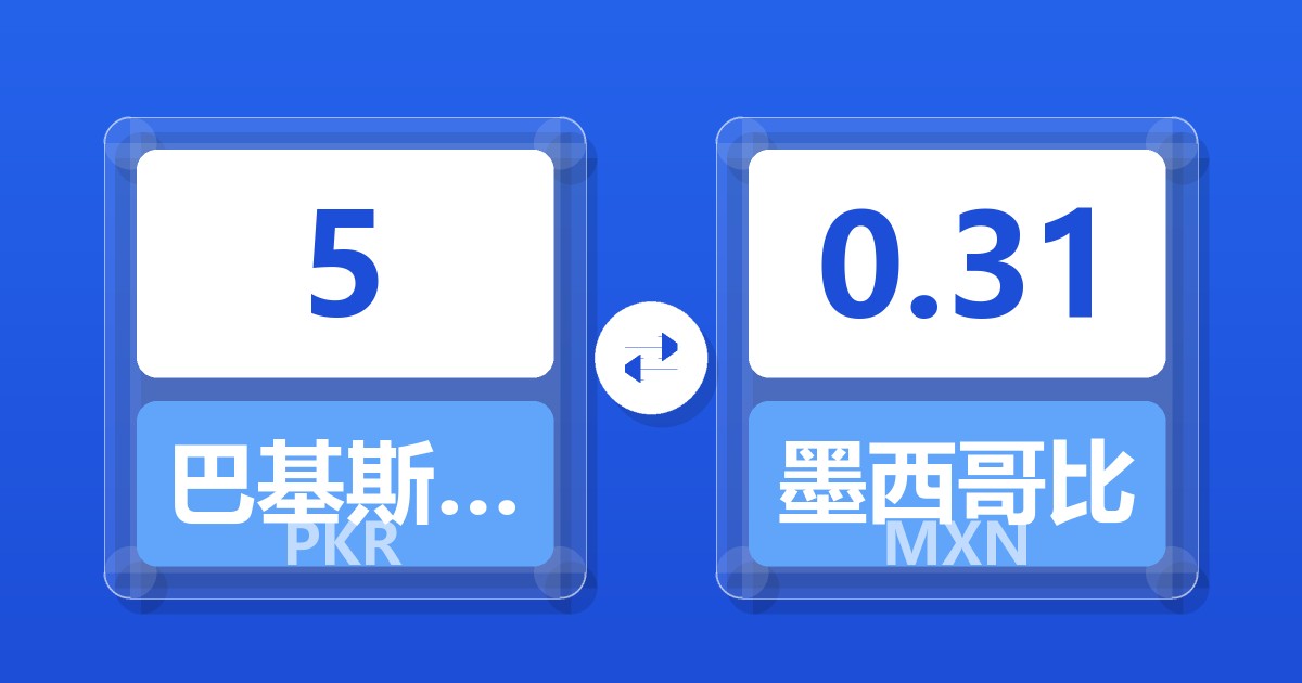 5巴基斯坦卢比兑墨西哥比索