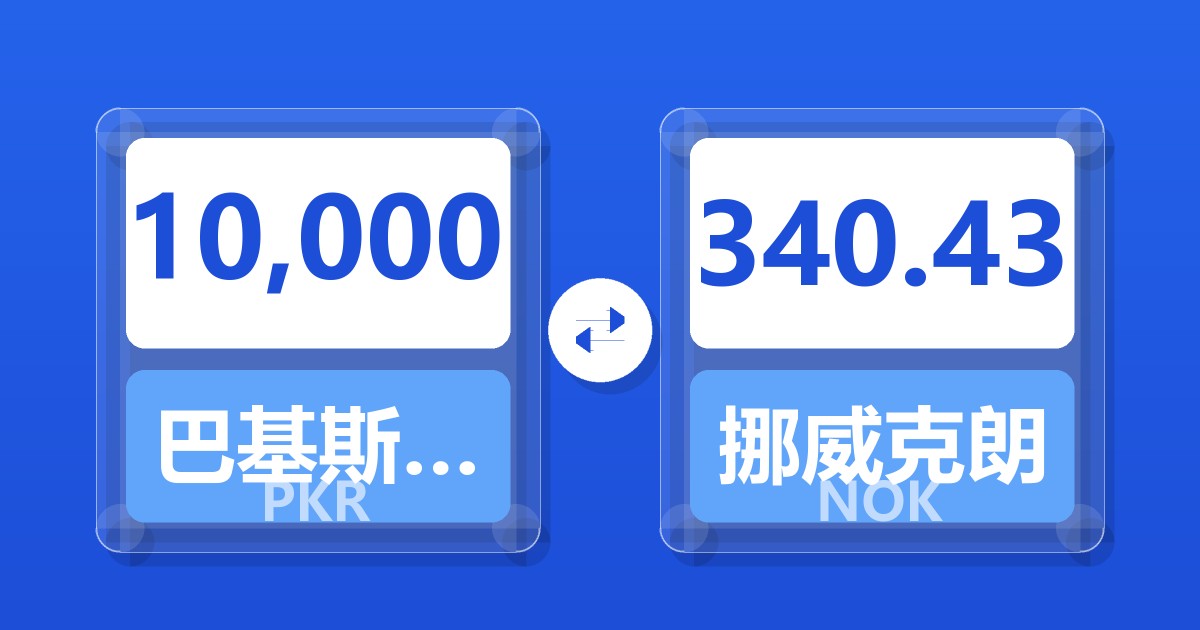 10,000巴基斯坦卢比兑挪威克朗