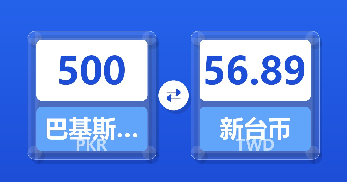 500巴基斯坦卢比兑新台币