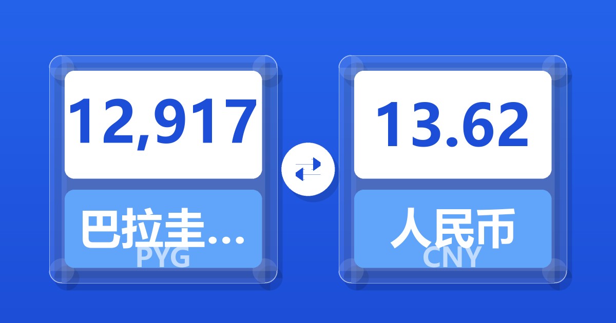 12,917巴拉圭瓜拉尼兑人民币