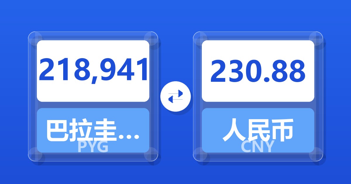 218,941巴拉圭瓜拉尼兑人民币