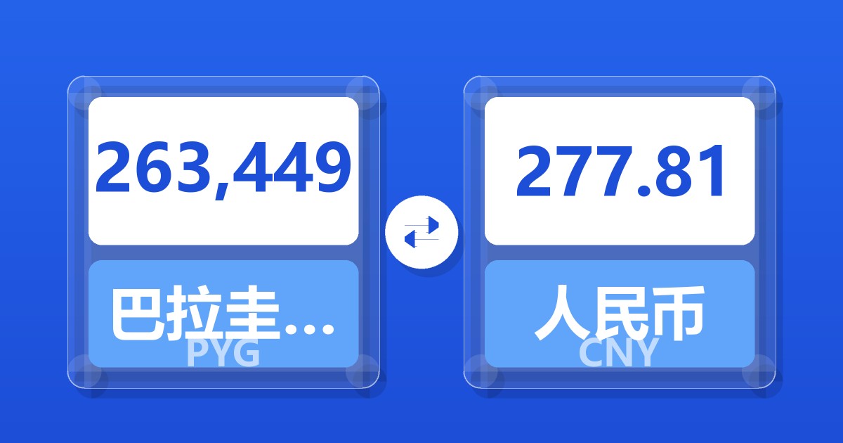 263,449巴拉圭瓜拉尼兑人民币