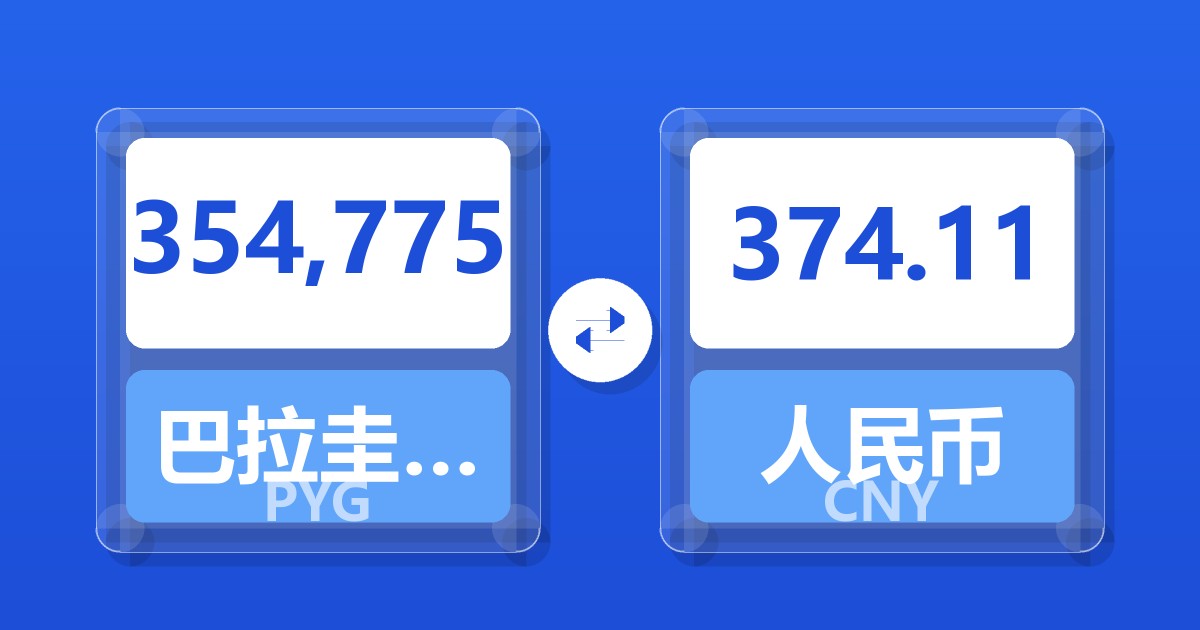 354,775巴拉圭瓜拉尼兑人民币
