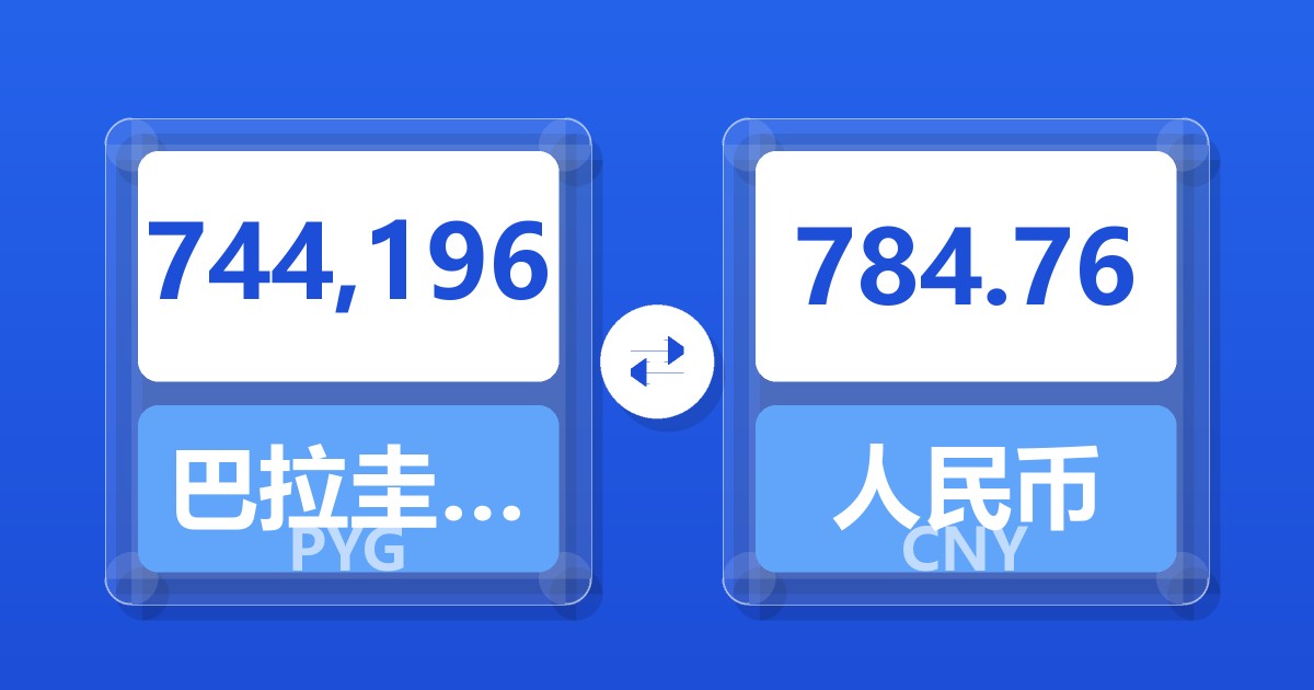 744,196巴拉圭瓜拉尼兑人民币