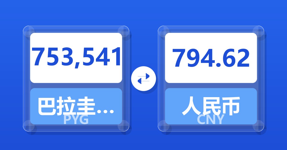 753,541巴拉圭瓜拉尼兑人民币
