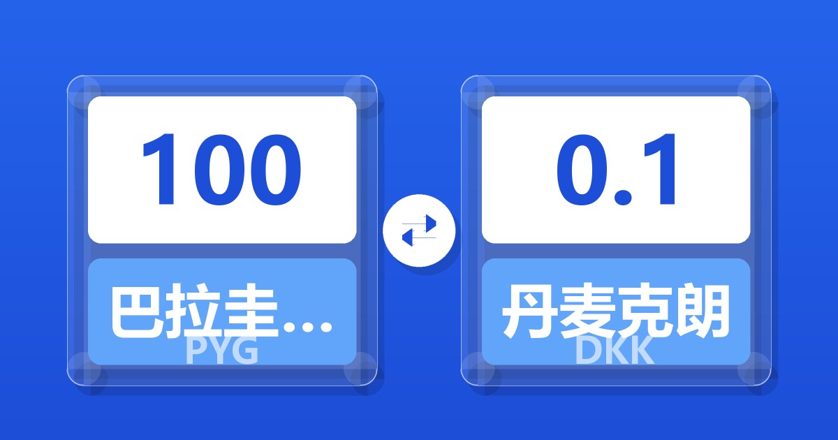 100巴拉圭瓜拉尼兑丹麦克朗