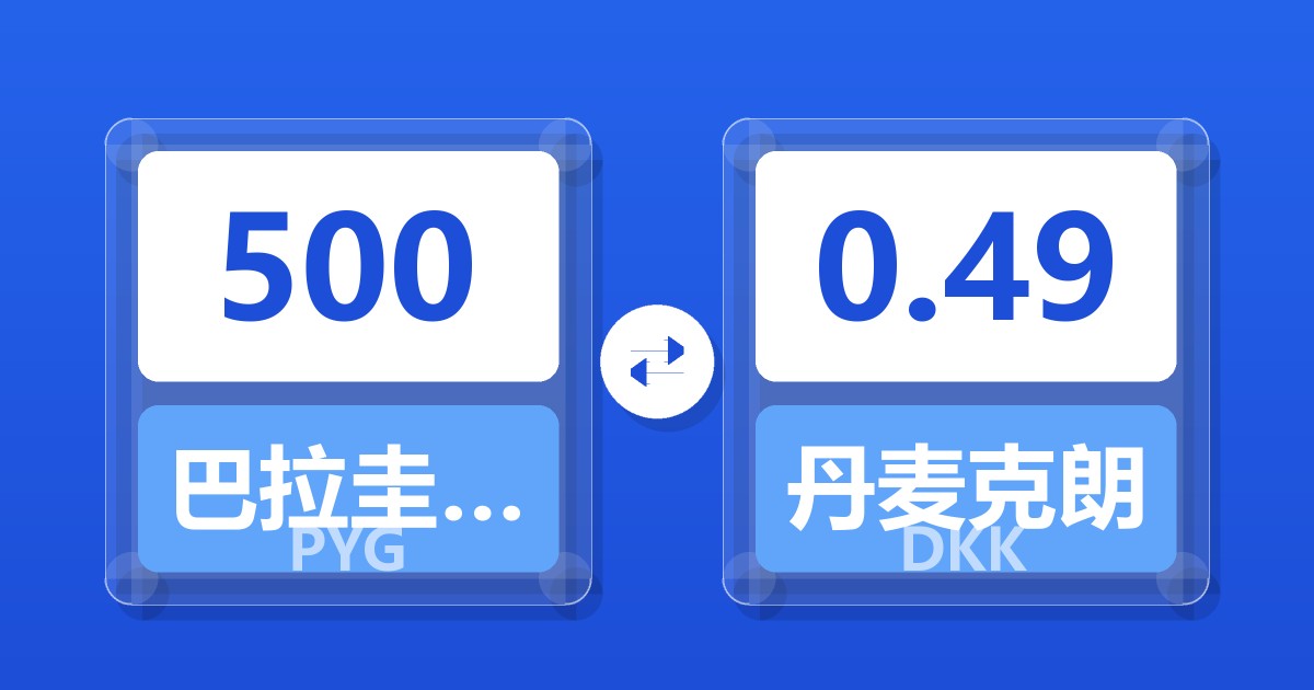 500巴拉圭瓜拉尼兑丹麦克朗