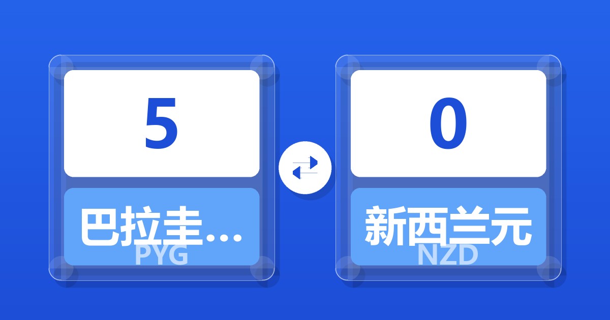 5巴拉圭瓜拉尼兑新西兰元