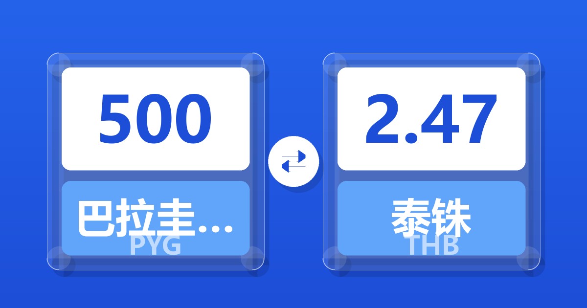 500巴拉圭瓜拉尼兑泰铢