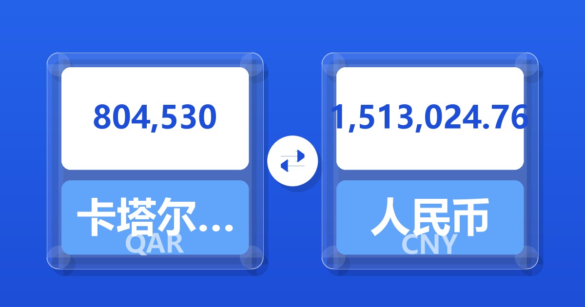 804,530卡塔尔里亚尔兑人民币